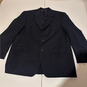 Lauren Ralph Lauren 100% Wool Black Striped 2 Button  Sports Coat Men’s 42R